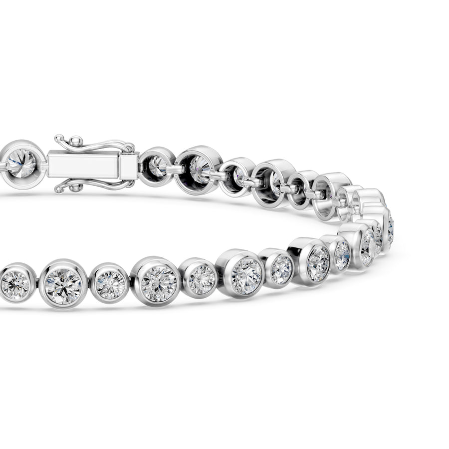 5.14 Carat Round Cut Diamond Tennis Bracelet VS1 D F White Gold 14k