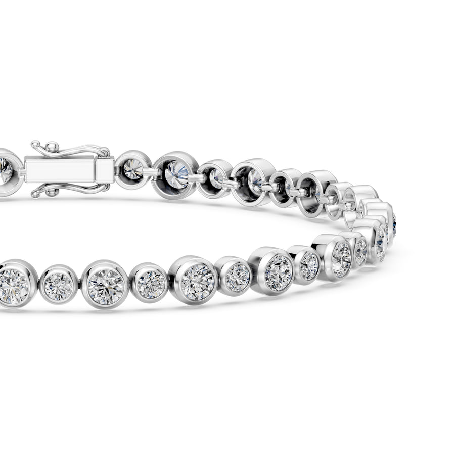 5.14 Carat Round Cut Diamond Tennis Bracelet VS1 D F White Gold 14k