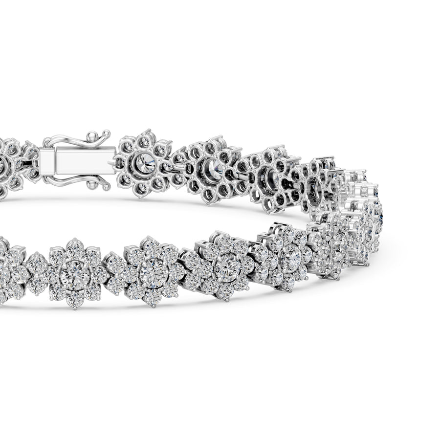 7.16 Carat Round Cut Diamond Tennis Bracelet VS1 D F White Gold 14k