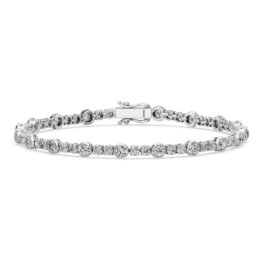 5.02 Carat Round Cut Diamond Tennis Bracelet VS1 D F White Gold 14k