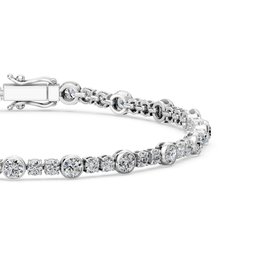 5.02 Carat Round Cut Diamond Tennis Bracelet VS1 D F White Gold 14k
