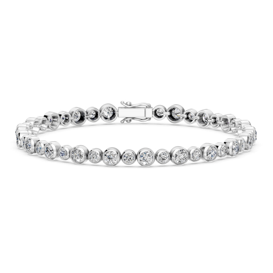 5.14 Carat Round Cut Diamond Tennis Bracelet VS1 D F White Gold 14k