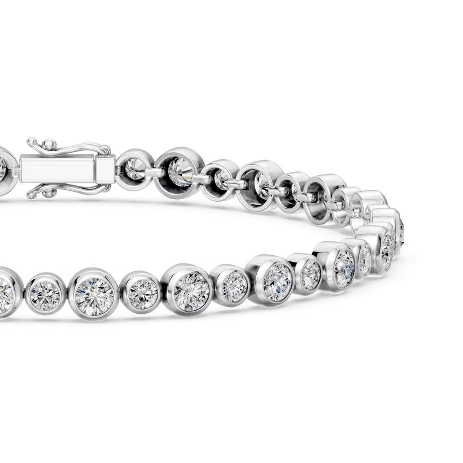 5.14 Carat Round Cut Diamond Tennis Bracelet VS1 D F White Gold 14k