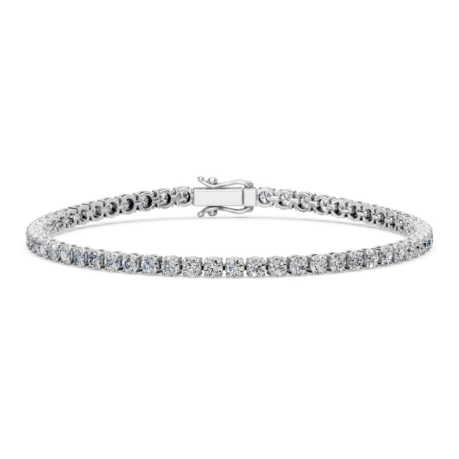 5.1 Carat Round Cut Diamond Tennis Bracelet VS1 D F White Gold 14k
