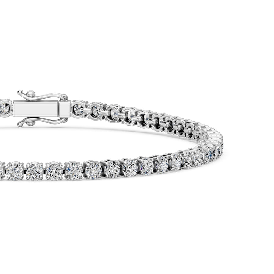 5.1 Carat Round Cut Diamond Tennis Bracelet VS1 D F White Gold 14k