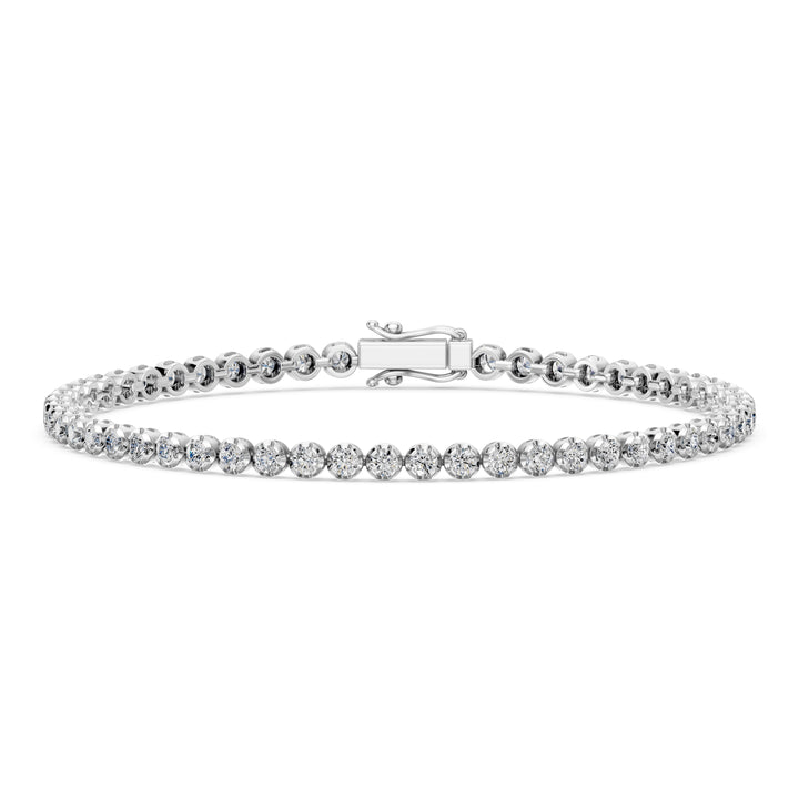3.08 Carat Round Cut Diamond Tennis Bracelet VS1 D F White Gold 14k — product image