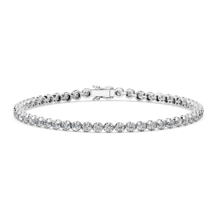 3.6 Carat Round Cut Diamond Tennis Bracelet VS1 D F White Gold 14k — product image