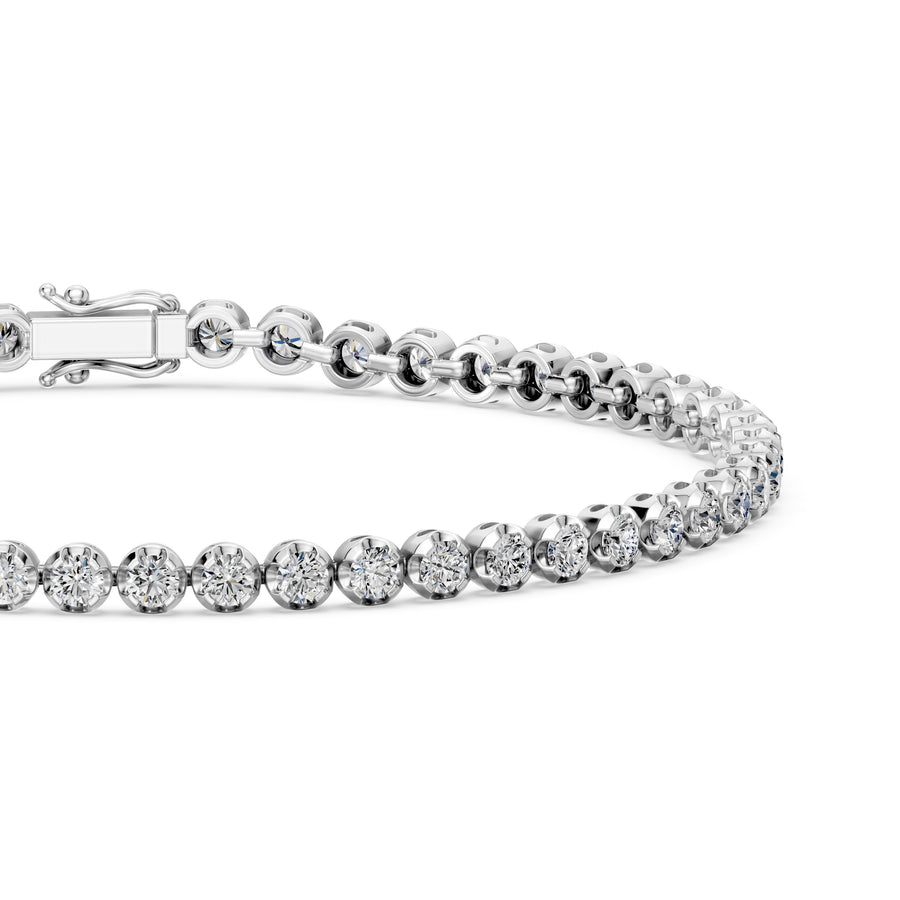 3.6 Carat Round Cut Diamond Tennis Bracelet VS1 D F White Gold 14k