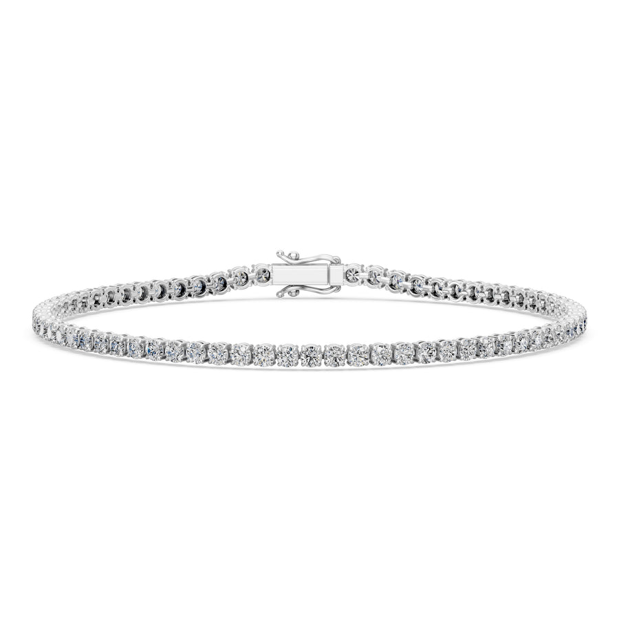 3.52 Carat Round Cut Diamond Tennis Bracelet VS1 D F White Gold 14k