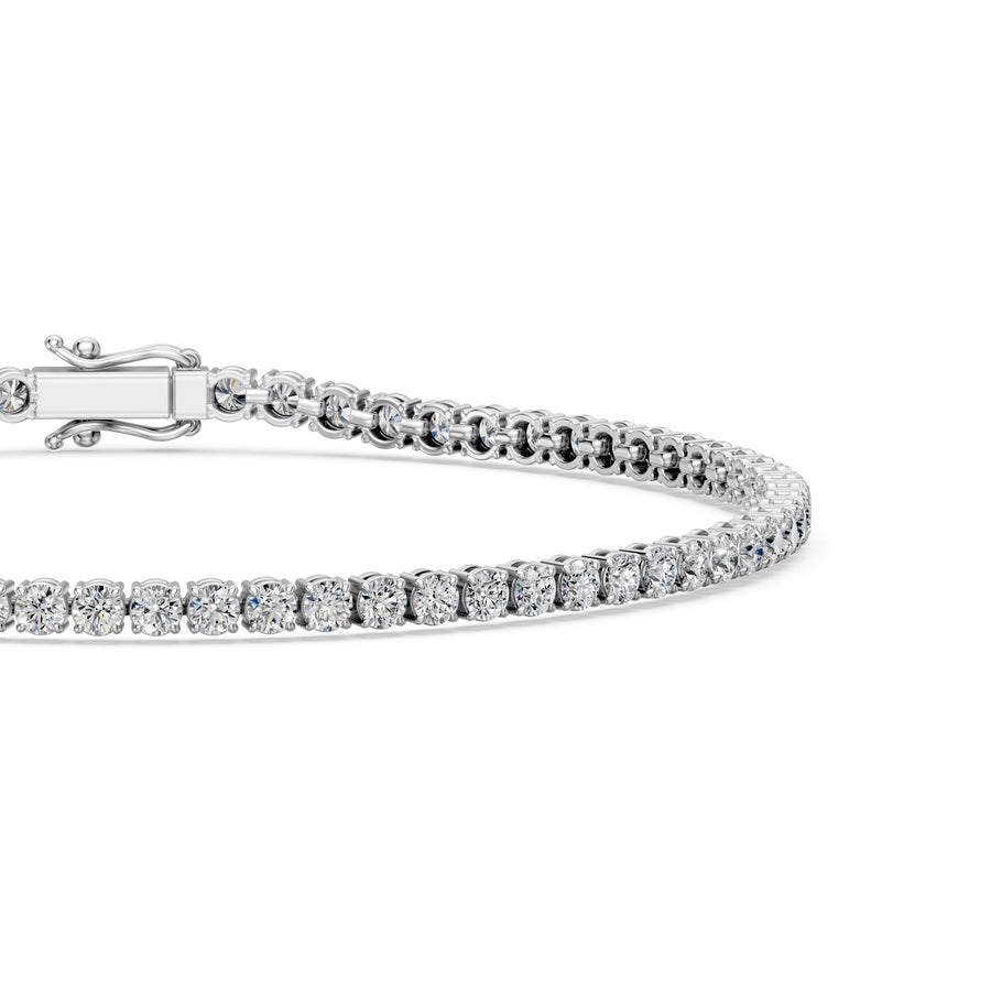 3.52 Carat Round Cut Diamond Tennis Bracelet VS1 D F White Gold 14k