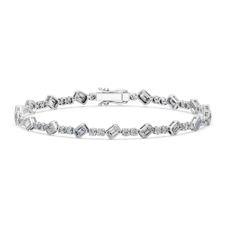 4.78 Carat Emerald Cut Diamond Tennis Bracelet VS1 D F White Gold 14k — product image