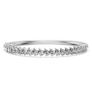4.66 Carat Round Cut Diamond Bangle Bracelet VS1 D F White Gold 14k