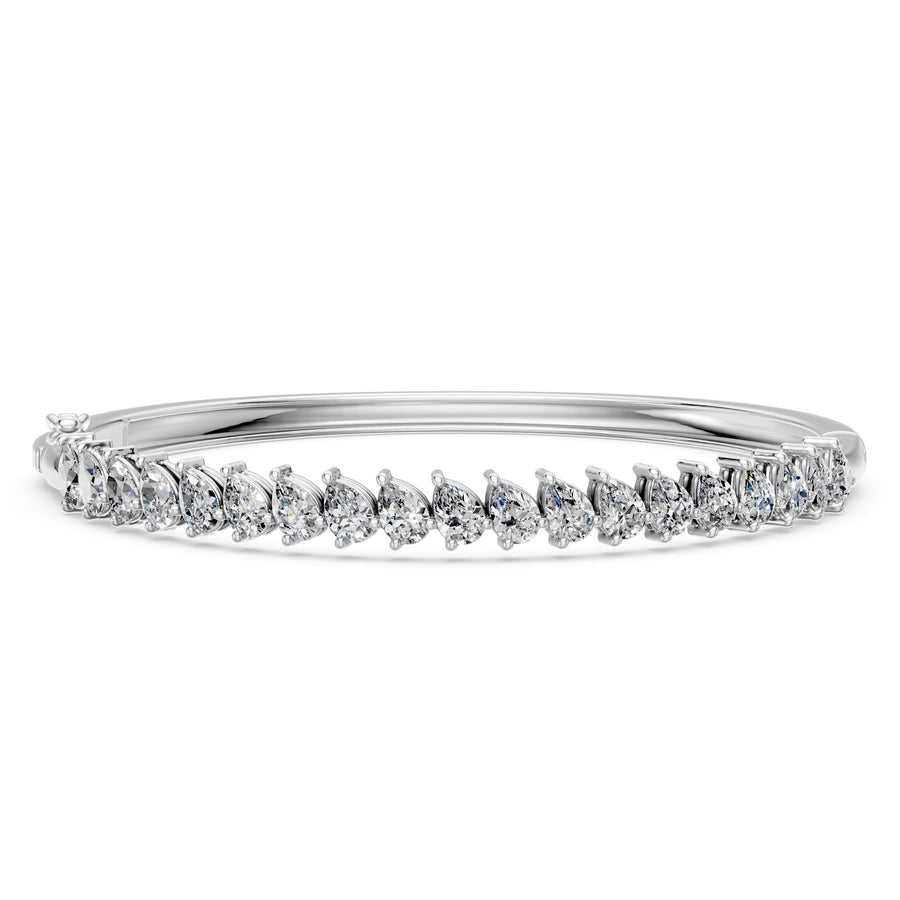 4.66 Carat Round Cut Diamond Bangle Bracelet VS1 D F White Gold 14k