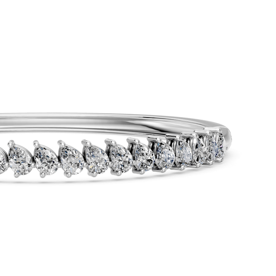 4.66 Carat Round Cut Diamond Bangle Bracelet VS1 D F White Gold 14k