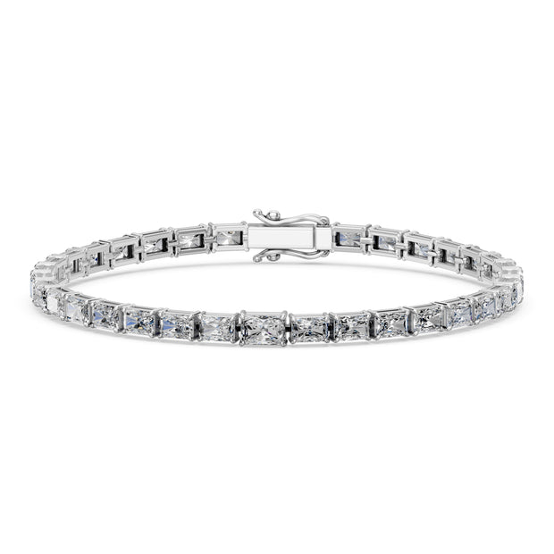 10.13 Carat Radiant Cut Diamond Tennis Bracelet VS1 D F White Gold 14k