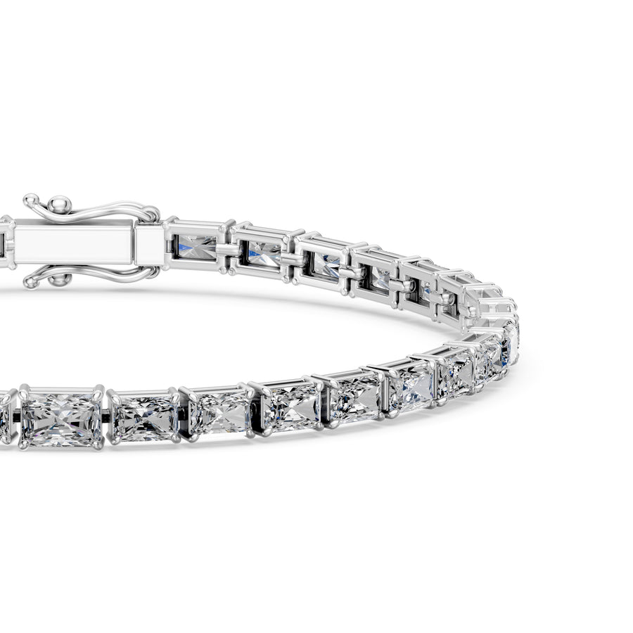 10.13 Carat Radiant Cut Diamond Tennis Bracelet VS1 D F White Gold 14k