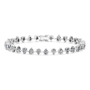 5.64 Carat Pear Cut Diamond Bangle Bracelet VS1 D F White Gold 14k