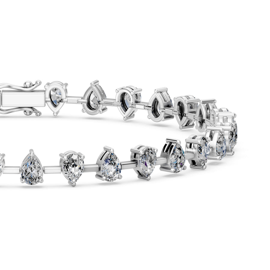 5.64 Carat Pear Cut Diamond Bangle Bracelet VS1 D F White Gold 14k