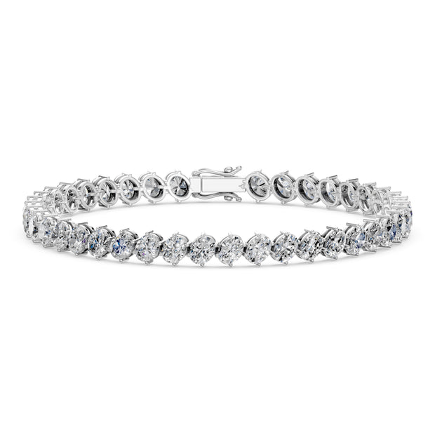 11.54 Carat Oval Cut Diamond Tennis Bracelet VS1 D F White Gold 14k