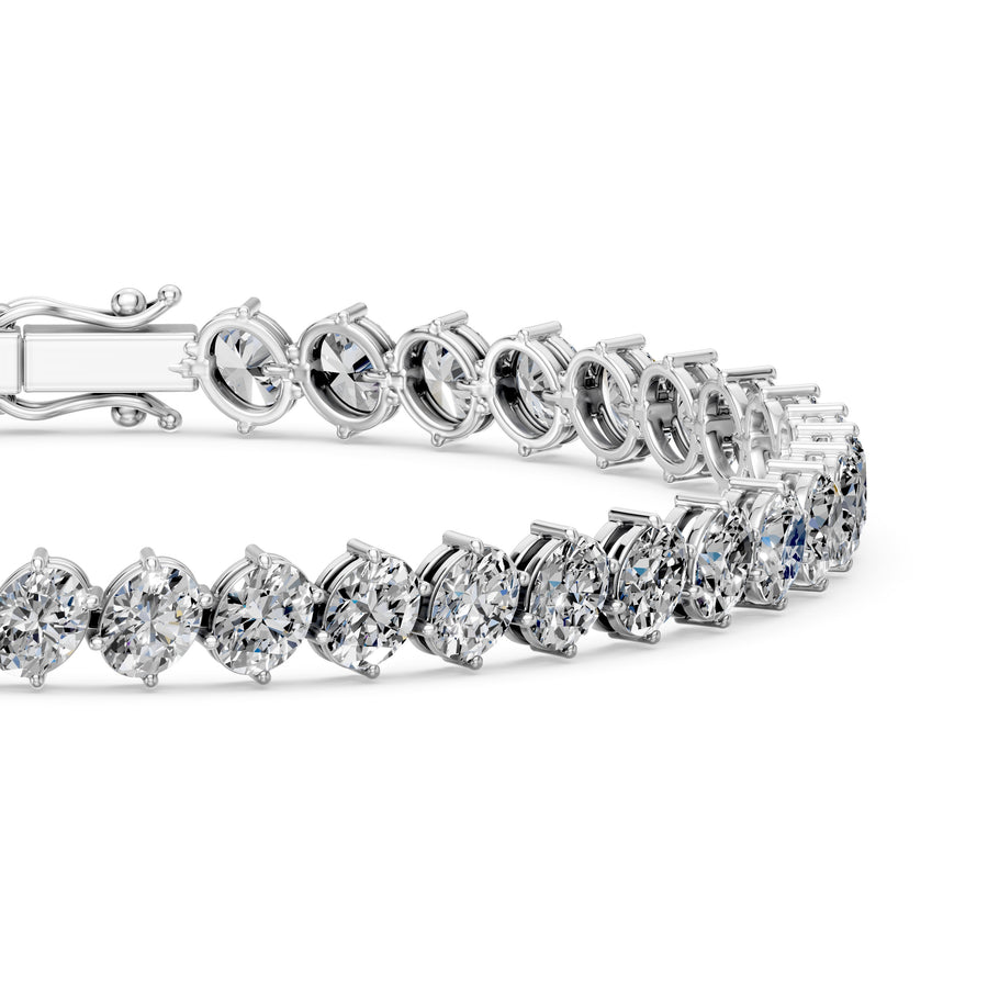 11.54 Carat Oval Cut Diamond Tennis Bracelet VS1 D F White Gold 14k