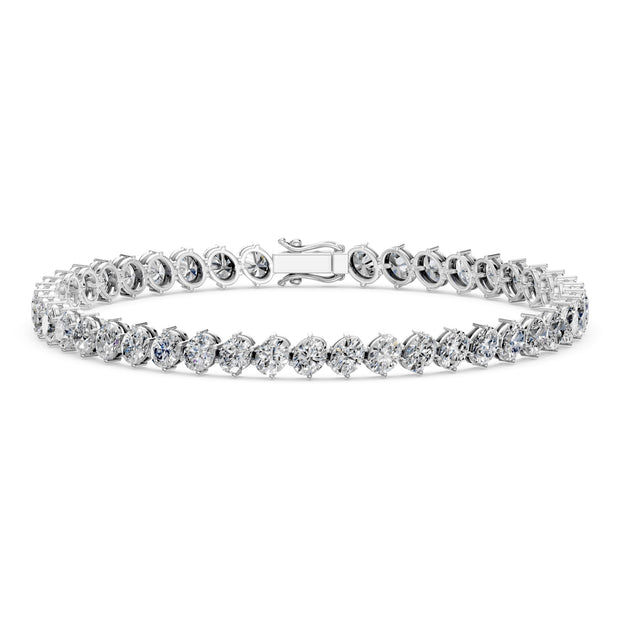 10.18 Carat Oval Cut Diamond Tennis Bracelet VS1 D F White Gold 14k