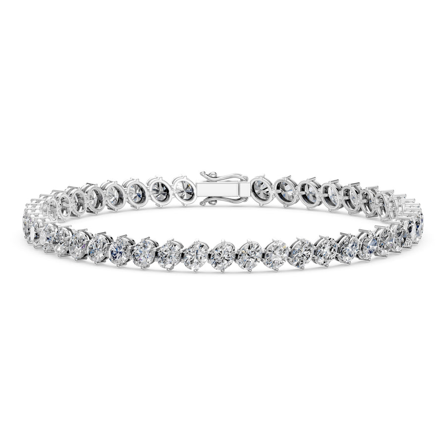 10.18 Carat Oval Cut Diamond Tennis Bracelet VS1 D F White Gold 14k