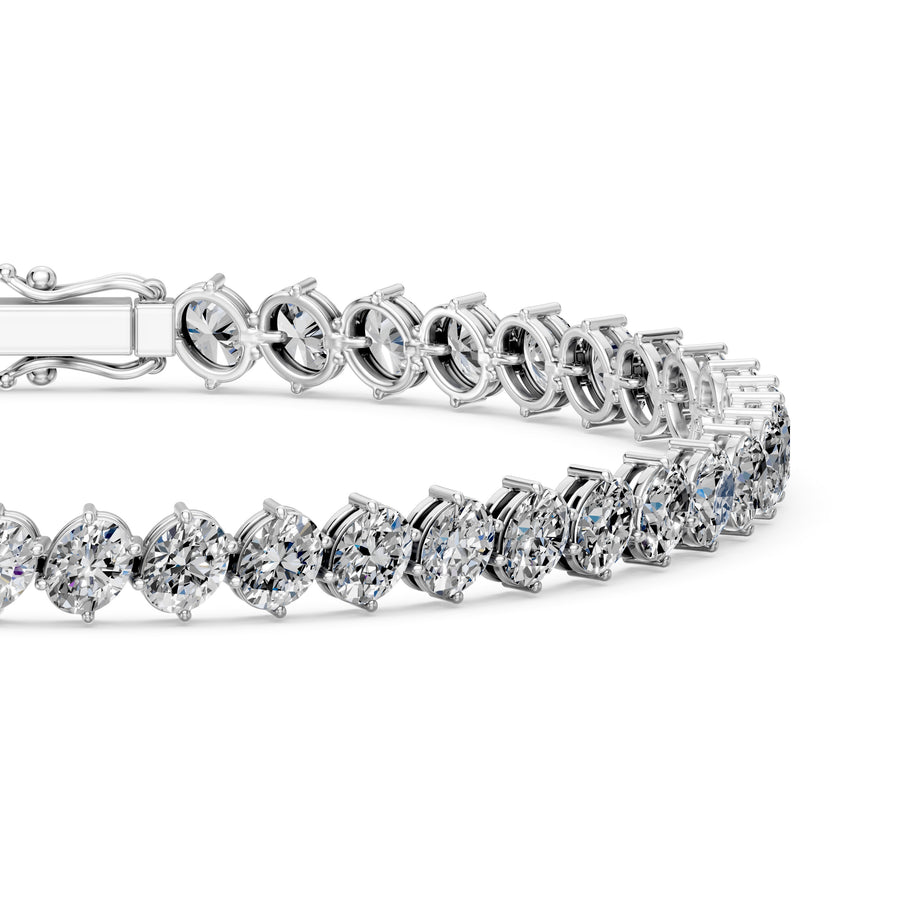10.18 Carat Oval Cut Diamond Tennis Bracelet VS1 D F White Gold 14k