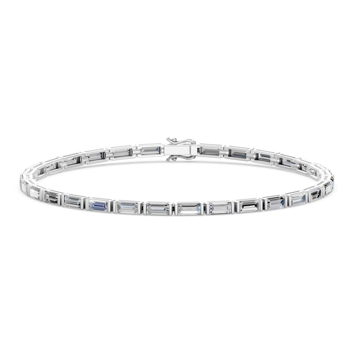 5.5 Carat Baguette Cut Diamond Tennis Bracelet VS1 D F White Gold 14k — product image