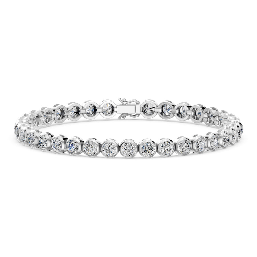 8.19 Carat Round Cut Diamond Tennis Bracelet VS1 D F White Gold 14k
