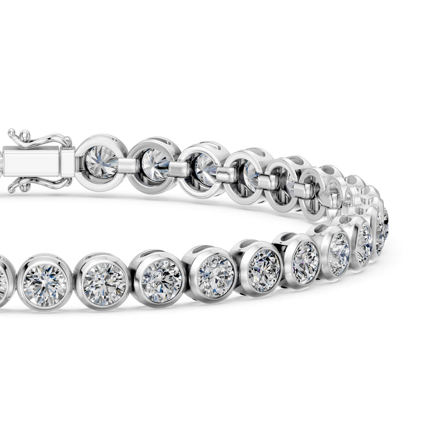 8.19 Carat Round Cut Diamond Tennis Bracelet VS1 D F White Gold 14k
