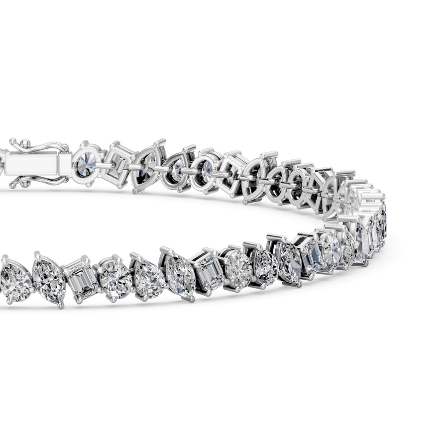 6.28 Carat Oval Cut Diamond Tennis Bracelet VS1 D F White Gold 14k