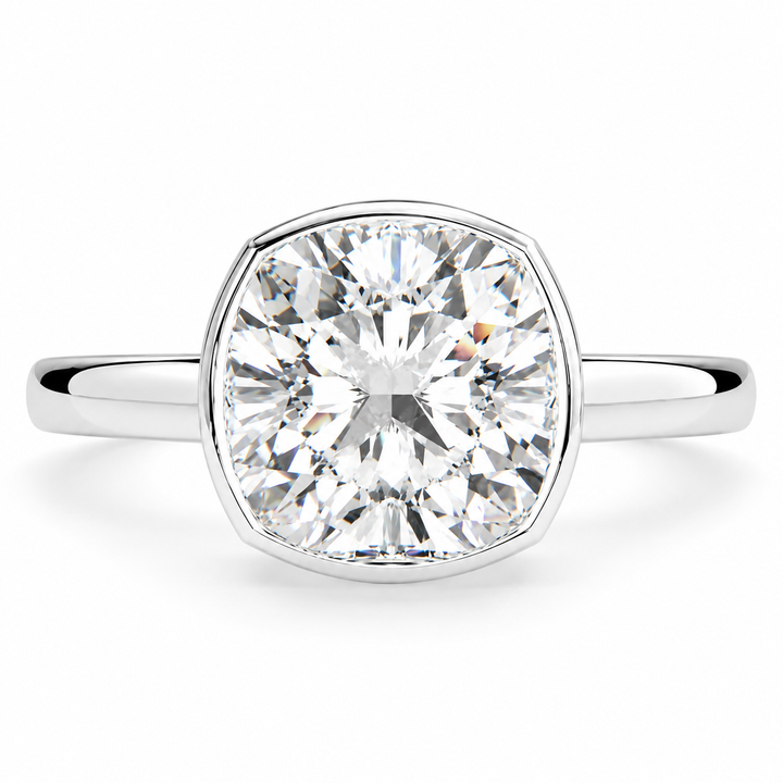 Xenia 5.15 Carat Cushion Cut Halo Pave Solitaire Engagement Ring