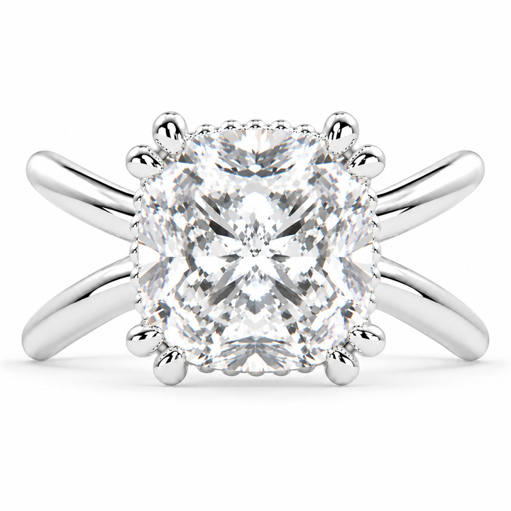 Tatiana 6 Carat Cushion Cut Solitaire Split Shank Engagement Ring