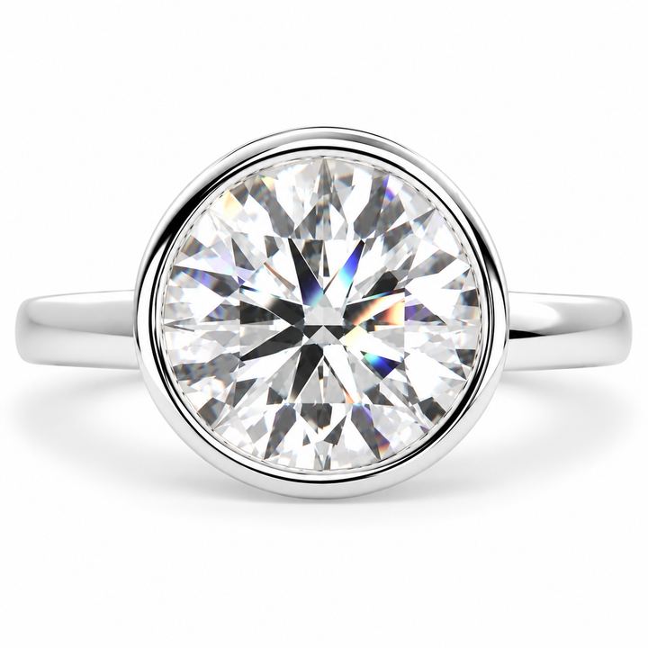 Xenia 7.15 Carat Round Cut Halo Pave Solitaire Engagement Ring