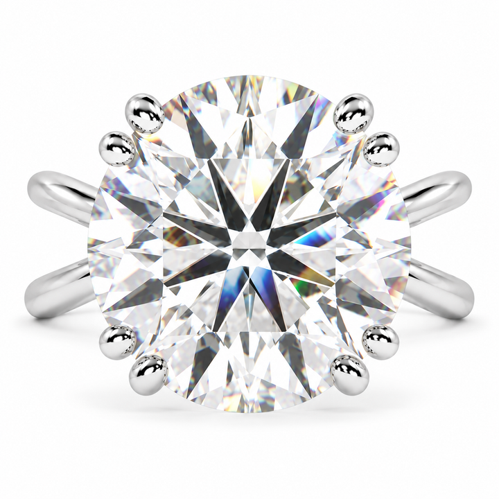 Tatiana 7 Carat Round Cut Solitaire Split Shank Engagement Ring