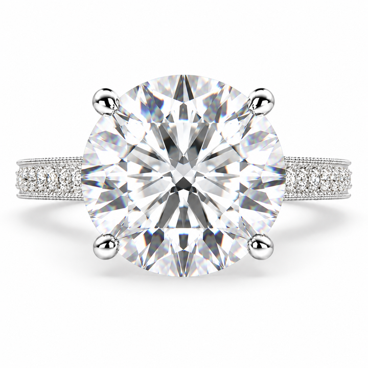 Martina 6.75 Carat Round Cut Pave Engagement Ring