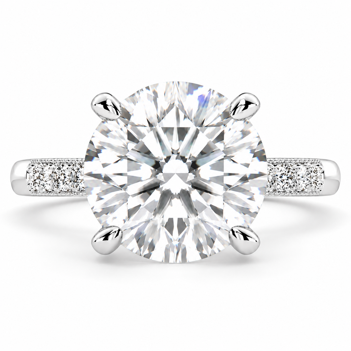 Federica 7.4 Carat Round Cut 4 Prong Engagement Ring