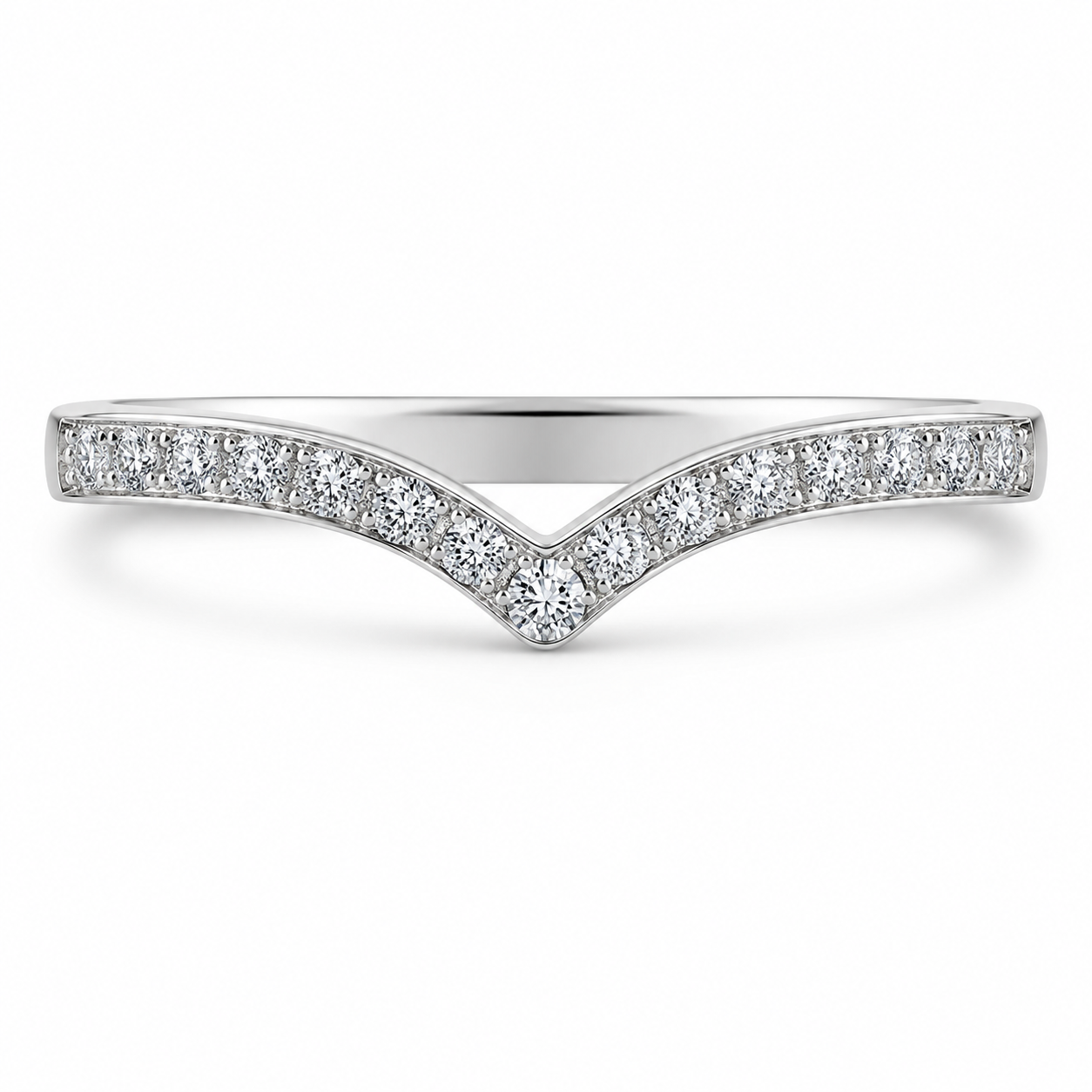 2.50 CT Heart Cut Lab-Grown Diamond 2PCS Bridal Set in 14K White Gold – Cluster Engagement Ring with V-Shaped Wedding Band