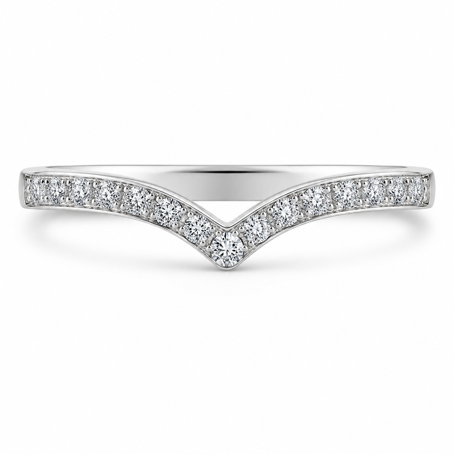 2.50 CT Heart Cut Lab-Grown Diamond 2PCS Bridal Set in 14K White Gold – Cluster Engagement Ring with V-Shaped Wedding Band