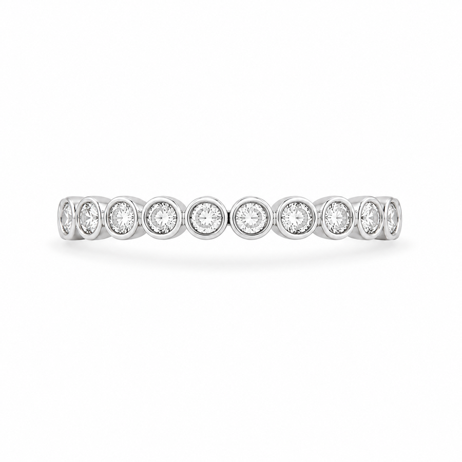 2.50 CT Round Lab-Grown Diamond 2PCS Art Deco Bridal Set in 14K White Gold – Matching Wedding Band Engagement Ring Design