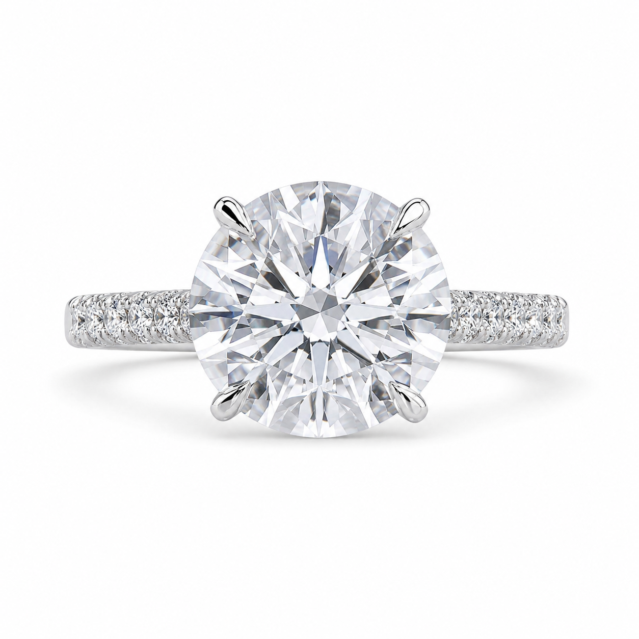 2.00 CT Round Lab-Grown Diamond Hidden Halo Engagement Ring in 14K White Gold – IGI Certified Solitaire Design