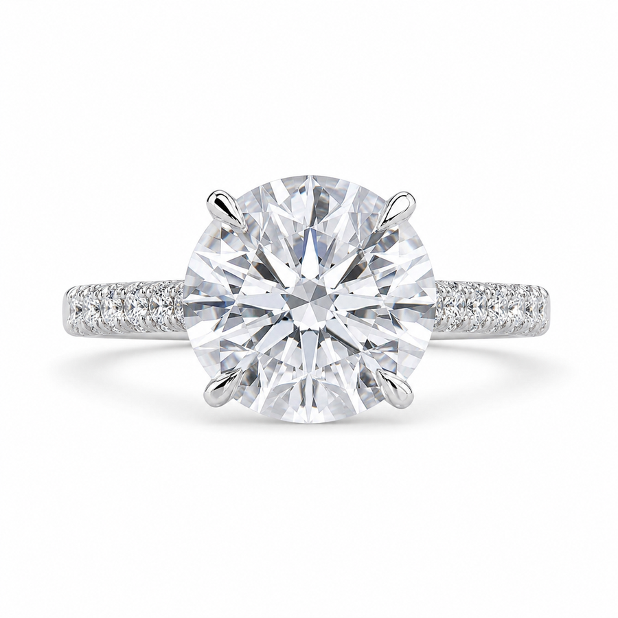 2.00 CT Round Lab-Grown Diamond Hidden Halo Engagement Ring in 14K White Gold – IGI Certified Solitaire Design