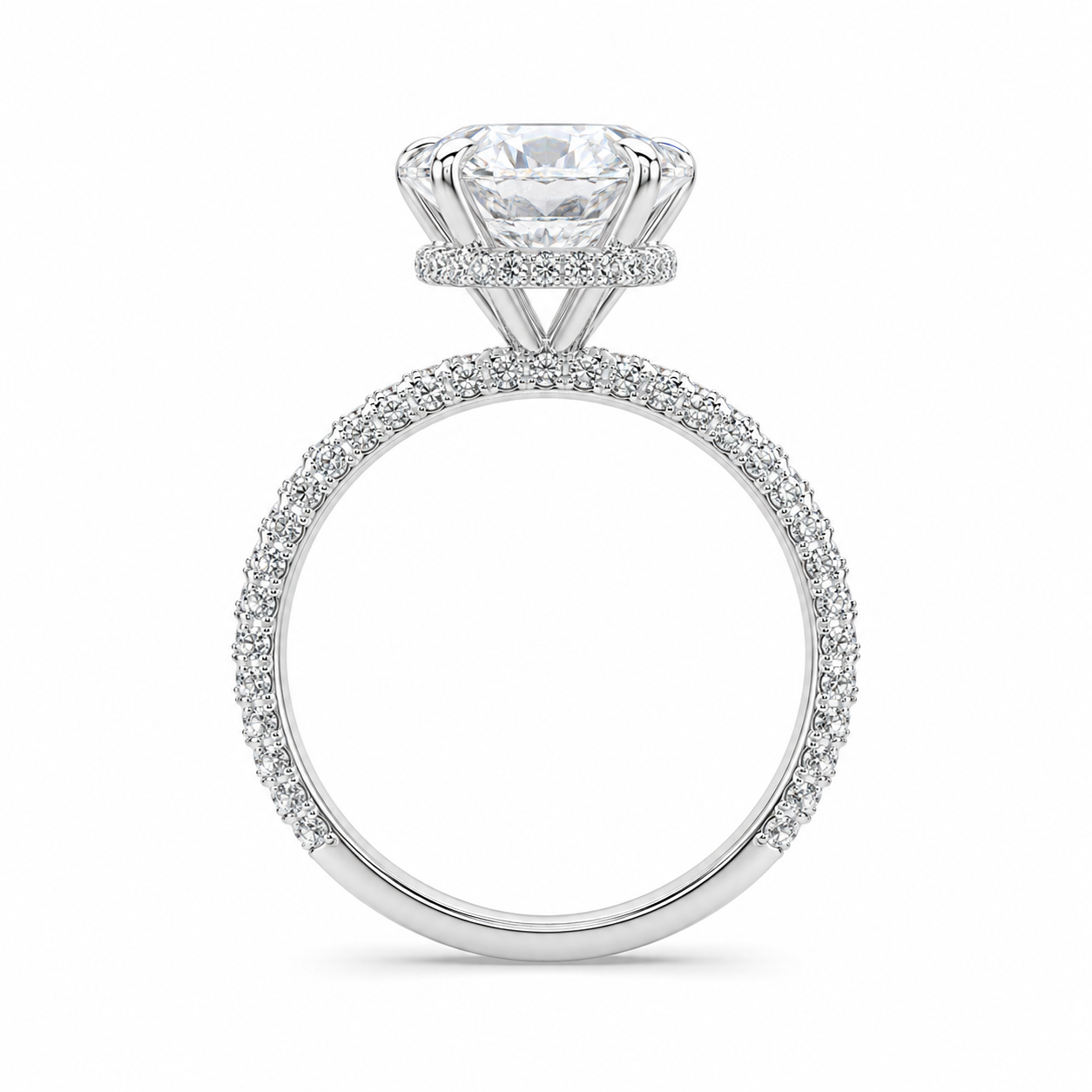2.00 CT Round Lab-Grown Diamond Hidden Halo Engagement Ring in 14K White Gold – IGI Certified Solitaire Design