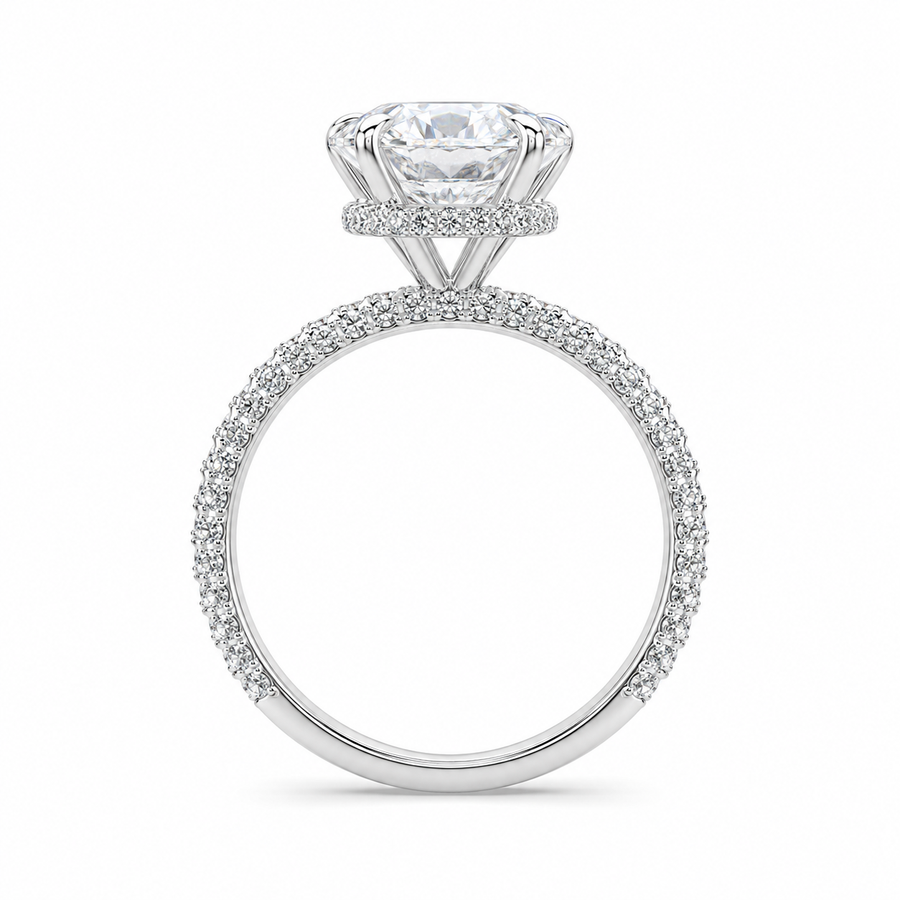 2.00 CT Round Lab-Grown Diamond Hidden Halo Engagement Ring in 14K White Gold – IGI Certified Solitaire Design