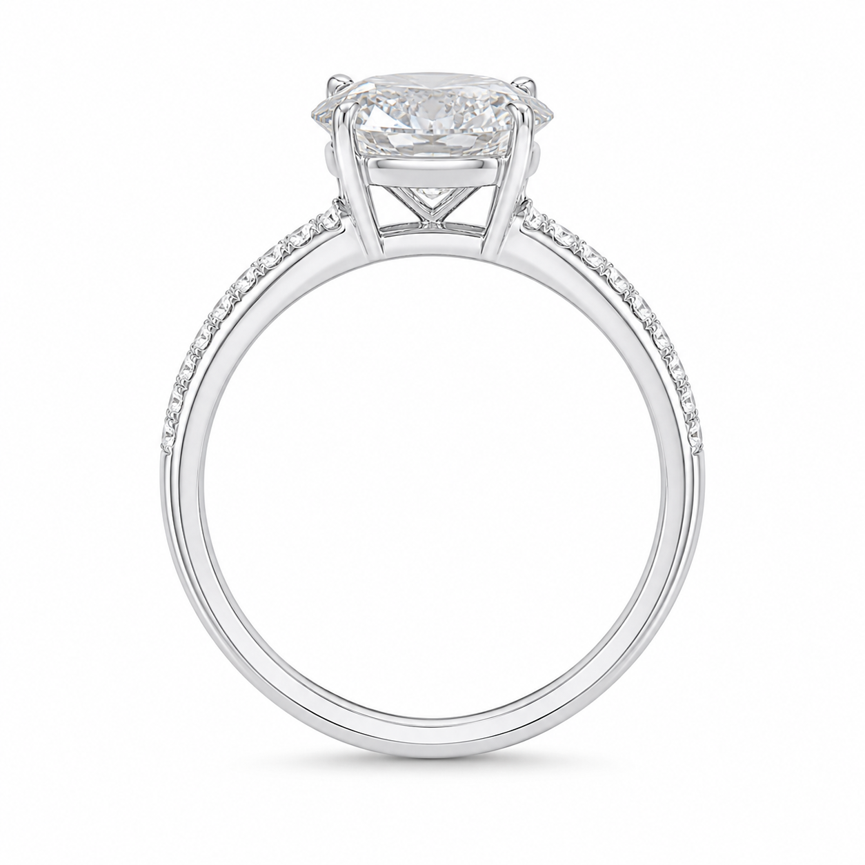 3.00 CT Pear Lab-Grown Diamond Hidden Halo Engagement Ring in 14K White Gold – Anniversary Solitaire Design