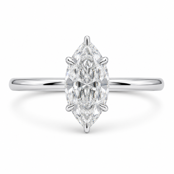 2.00 CT Marquise Cut Lab-Grown Diamond Hidden Halo Engagement Ring in 14K Yellow Gold â€“ Solitaire Bridal Design from Diamond Studio