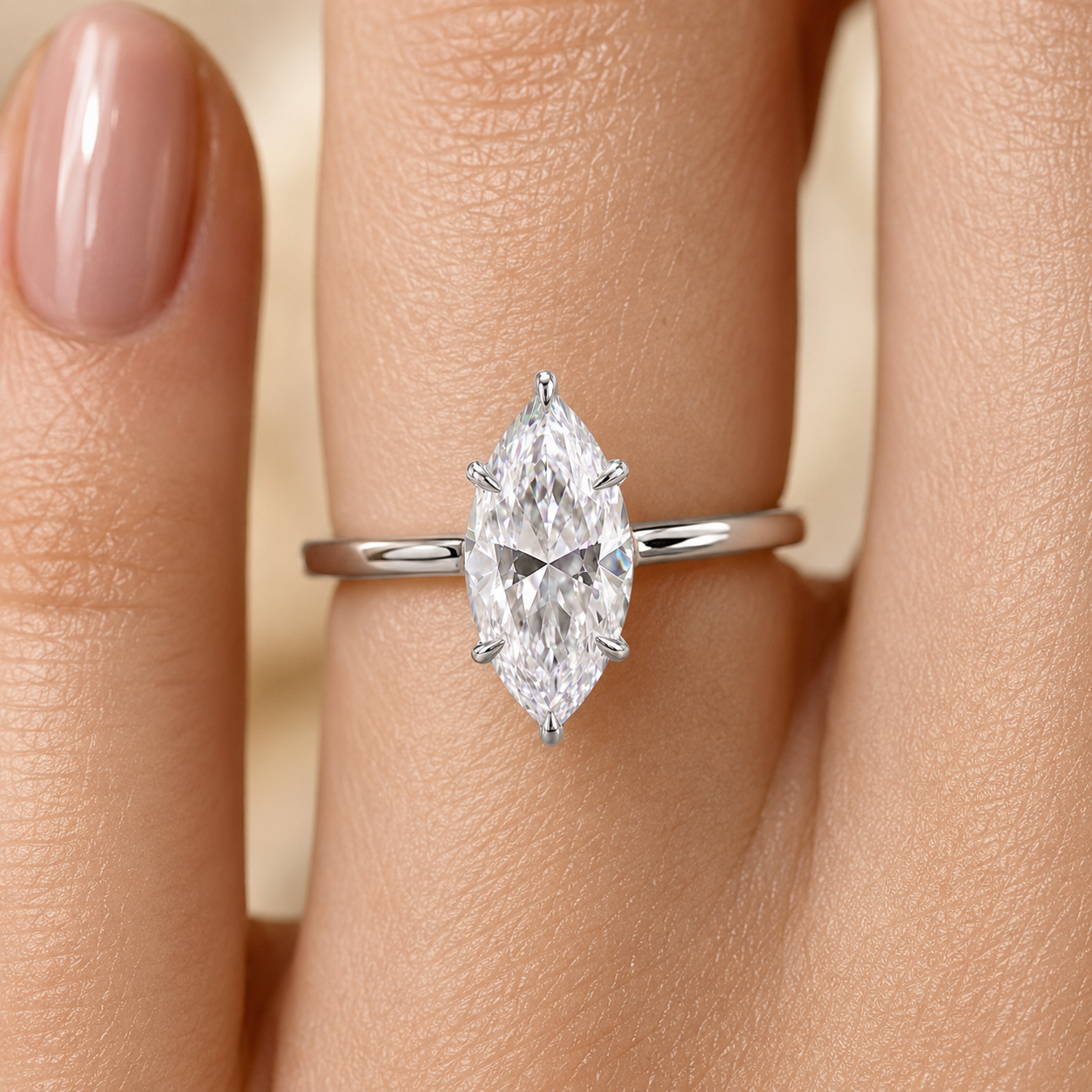 2.00 CT Marquise Cut Lab-Grown Diamond Hidden Halo Engagement Ring in 14K Yellow Gold – Solitaire Bridal Design
