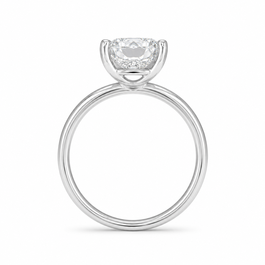 3.00 CT Radiant Cut Lab-Grown Diamond Hidden Halo Solitaire Engagement Ring in 14K White Gold – IGI Certified
