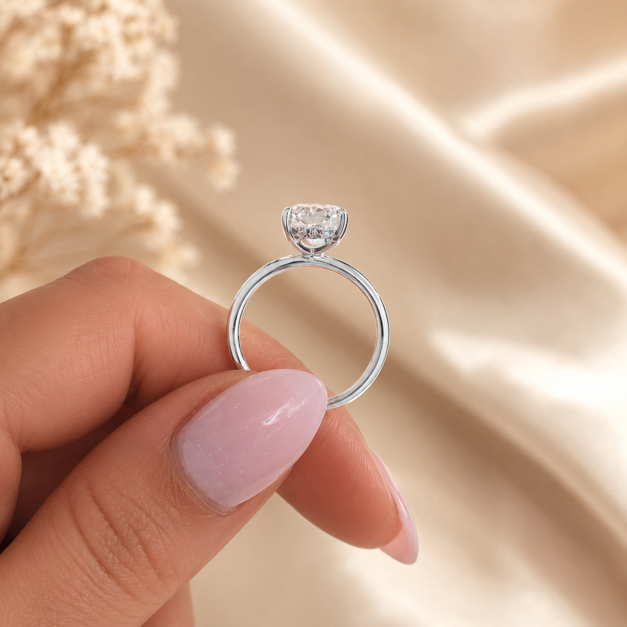 3.00 CT Radiant Cut Lab-Grown Diamond Hidden Halo Solitaire Engagement Ring in 14K White Gold – IGI Certified