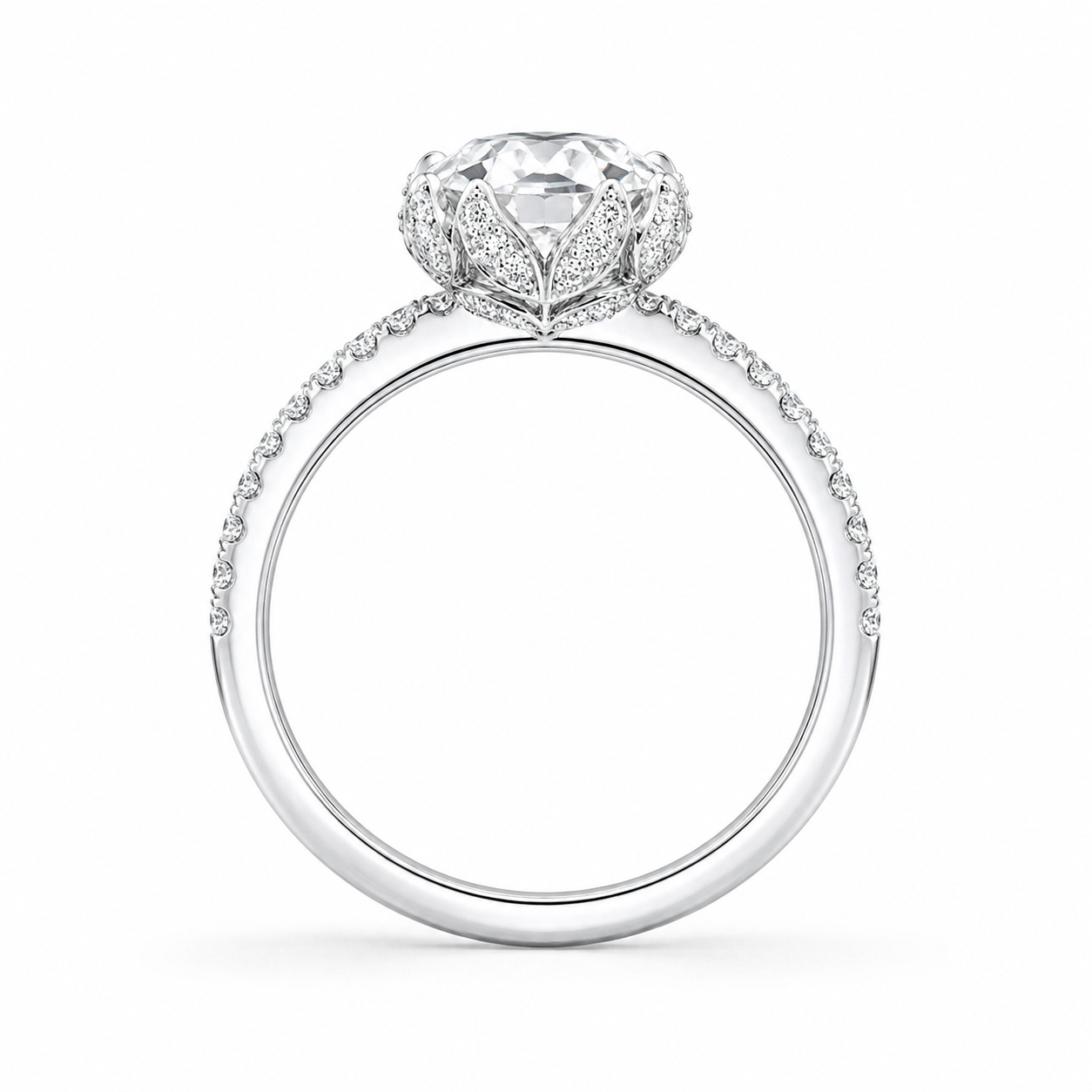 1.51 CT Pear Cut Lab-Grown Diamond Hidden Halo Engagement Ring in 14K White Gold – Timeless Anniversary Design